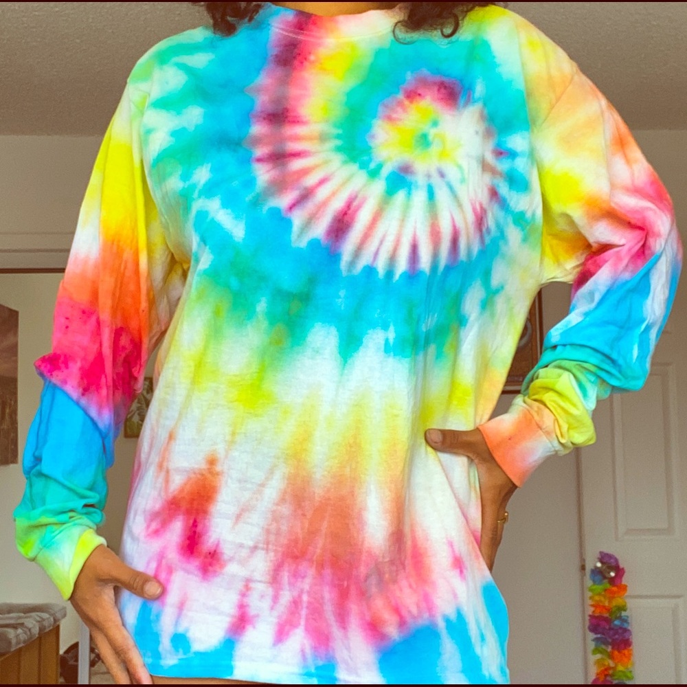 Colorful Tie Dye Long Sleeved Shirt